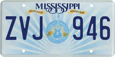 MS license plate ZVJ946
