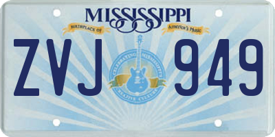 MS license plate ZVJ949
