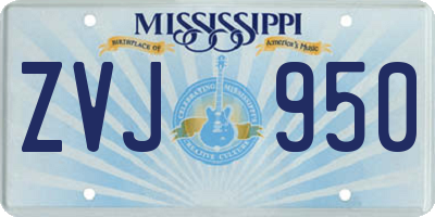MS license plate ZVJ950