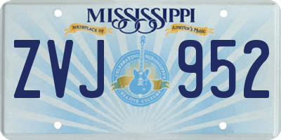 MS license plate ZVJ952