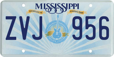 MS license plate ZVJ956