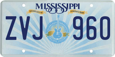MS license plate ZVJ960