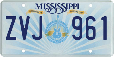 MS license plate ZVJ961