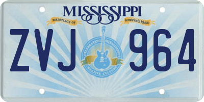 MS license plate ZVJ964