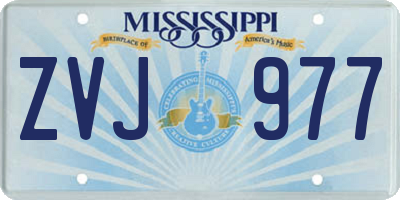 MS license plate ZVJ977