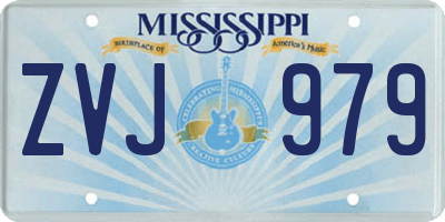 MS license plate ZVJ979