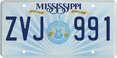 MS license plate ZVJ991