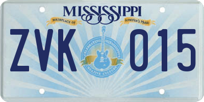 MS license plate ZVK015