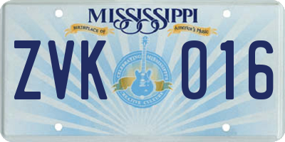 MS license plate ZVK016