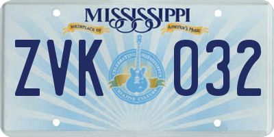 MS license plate ZVK032