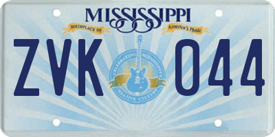 MS license plate ZVK044