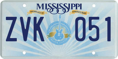 MS license plate ZVK051