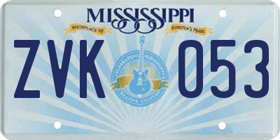 MS license plate ZVK053