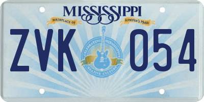 MS license plate ZVK054