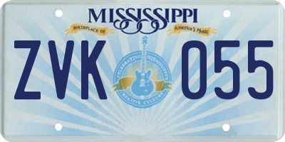 MS license plate ZVK055