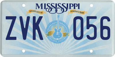 MS license plate ZVK056