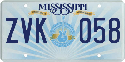 MS license plate ZVK058