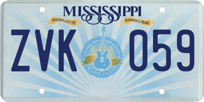 MS license plate ZVK059