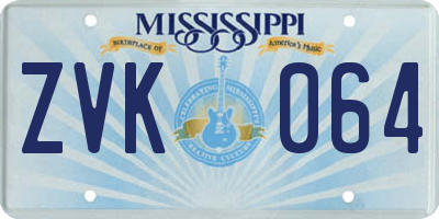 MS license plate ZVK064