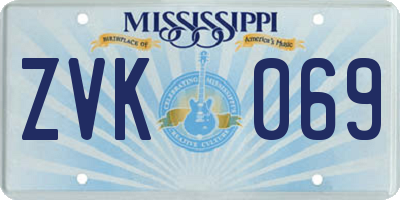 MS license plate ZVK069