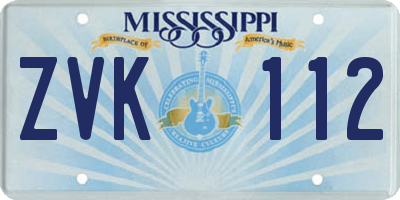 MS license plate ZVK112