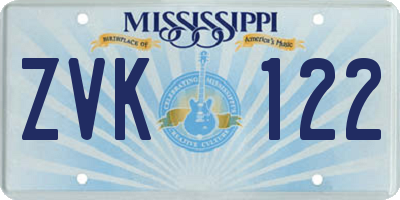 MS license plate ZVK122