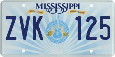MS license plate ZVK125