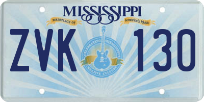 MS license plate ZVK130