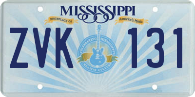 MS license plate ZVK131