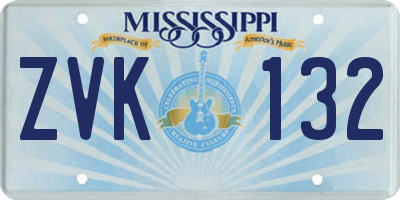 MS license plate ZVK132