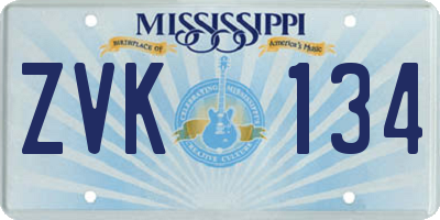 MS license plate ZVK134