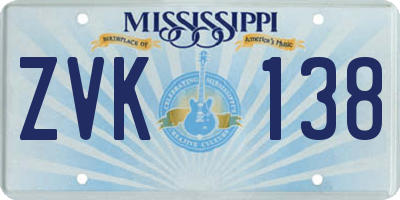 MS license plate ZVK138