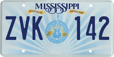 MS license plate ZVK142