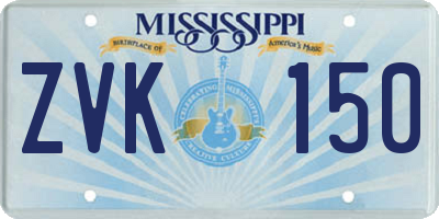 MS license plate ZVK150