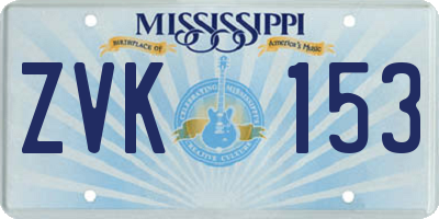 MS license plate ZVK153