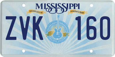 MS license plate ZVK160