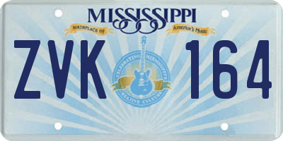 MS license plate ZVK164