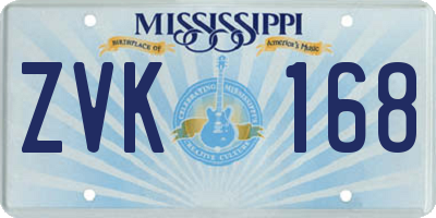 MS license plate ZVK168