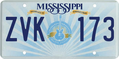 MS license plate ZVK173