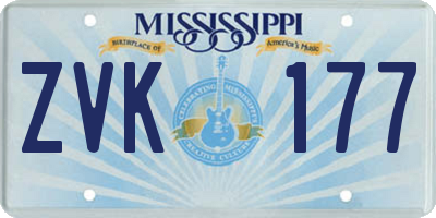 MS license plate ZVK177