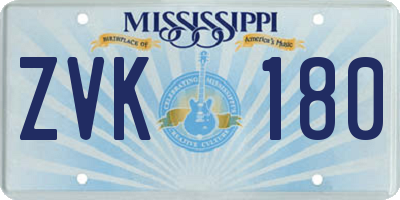 MS license plate ZVK180