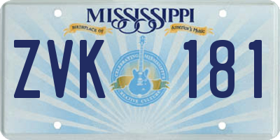 MS license plate ZVK181