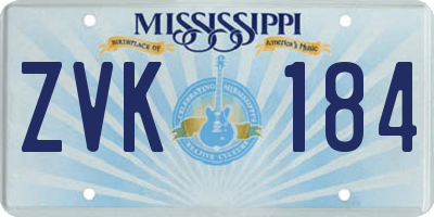 MS license plate ZVK184