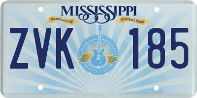 MS license plate ZVK185