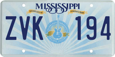 MS license plate ZVK194