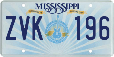 MS license plate ZVK196