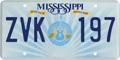 MS license plate ZVK197