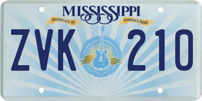 MS license plate ZVK210