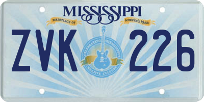 MS license plate ZVK226