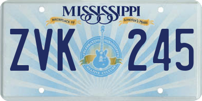 MS license plate ZVK245